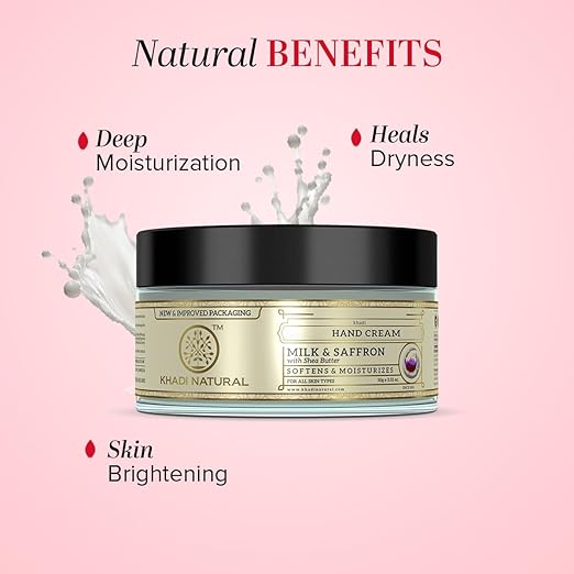 Khadi Natural Milk & Saffron Herbal Hand Cream - Image 3