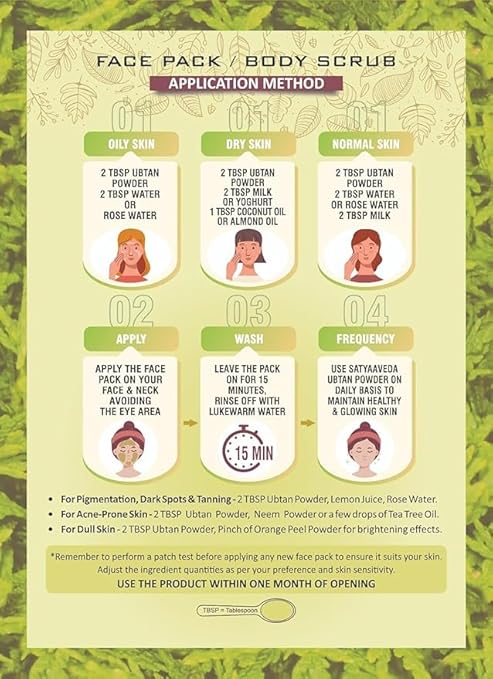 SatyaaVeda Ubtan Ayurvedic Face Pack Powder - Image 3