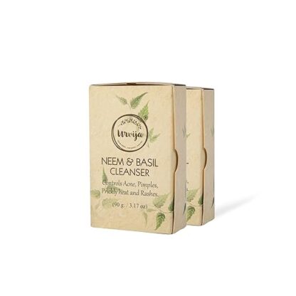 Urvija Essential Oil Based Handmade Neem and Basil Cleanser Soap