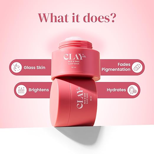 Clayco Hydrating Rice & Sake Sleep Mask | Clay Face Mask for Glowing Skin - Image 3