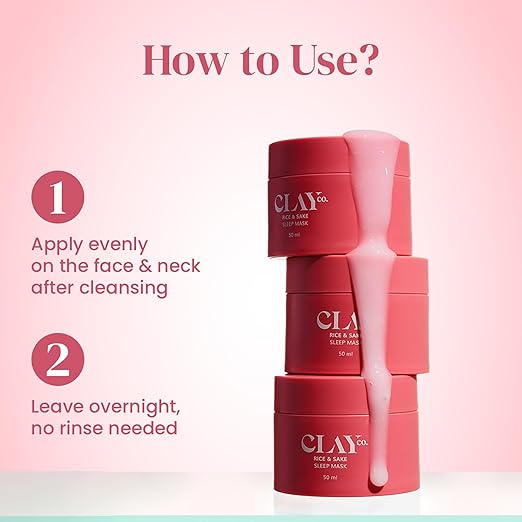 Clayco Hydrating Rice & Sake Sleep Mask | Clay Face Mask for Glowing Skin - Image 2
