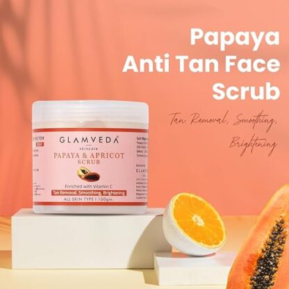 GLAMVEDA Papaya & Apricot Face Scrub Enriched with Vitamin C - Image 2