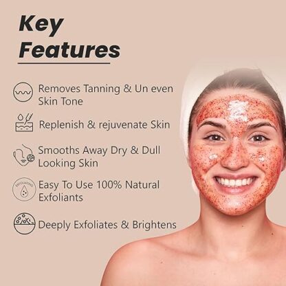 GLAMVEDA Papaya & Apricot Face Scrub Enriched with Vitamin C - Image 3