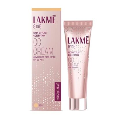 Lakme 9 to 5 CC Cream, 01 - Beige, Light Face Makeup