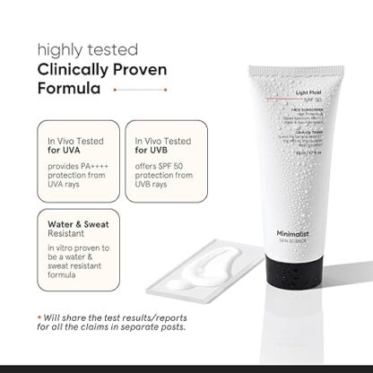Minimalist Light Fluid Sunscreen SPF 50 for Oily Skin - Image 4