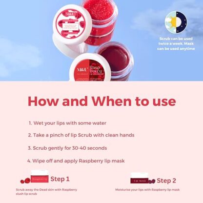 M & U Raspberry Lip Scrub and Lip Mask - Image 5